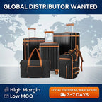 MANDOTOS INTERNATIONAL 20-inch hard shell trolley suitcase with waterproof design, lightweight construction, front opening, and cup holder.