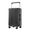 Mandotos International 20-inch hard shell trolley suitcase with waterproof design, lightweight, front open, travel PC luggage and cup holder