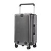 Mandotos International 20-inch hard shell trolley suitcase with waterproof lightweight design, front opening, and built-in cup holder.