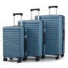 Mandotos International luxury lightweight hard shell 3-piece travel suitcase set with 20, 24, and 28-inch luggage for travel.