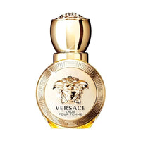 Mandotos International Versace Eros Femme EDT 1oz spray bottle, elegant packaging for women’s fragrance.