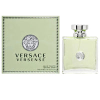 Mandotos International Versace Versense Eau de Toilette for Women, elegant perfume bottle on a neutral background