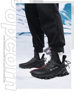 Men's waterproof slippers with plush lining, winter sneakers by MANDOTOS INTERNATIONAL, featuring a cozy, slip-on design for cold weather.