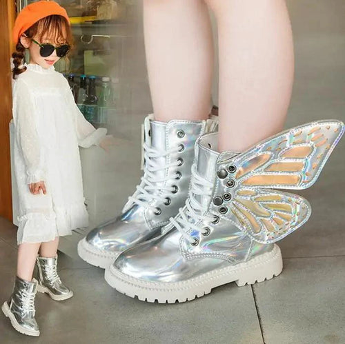 Kids winter shoes by MANDOTOS with warm lining and durable soles, perfect for cold weather and outdoor play.
