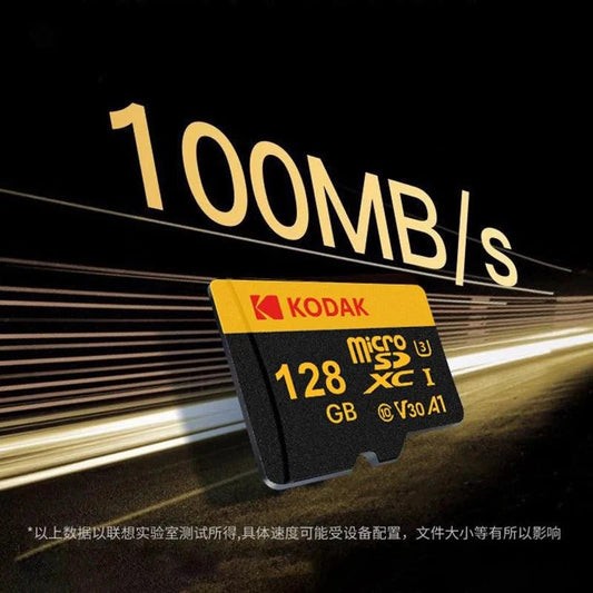 Mandotos KODAK Micro SD memory card in 64GB capacity with U3 V30 A1 speed class, compatible with car cameras, phones, and PCs.