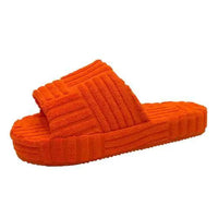 Mandotos ladies' plush slip-on slippers with soft, cozy fabric and slip-on design for comfortable indoor wear