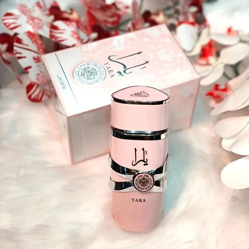 Mandotos LATTAFA Yara Eau de Toilette for women, long-lasting floral fragrance in a 3.4 fl oz bottle.