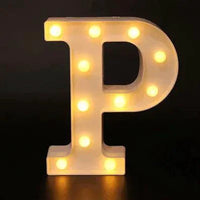 Mandotos luminous letter lights spelling out a word, mounted on a wall with a warm glow for decorative lighting.