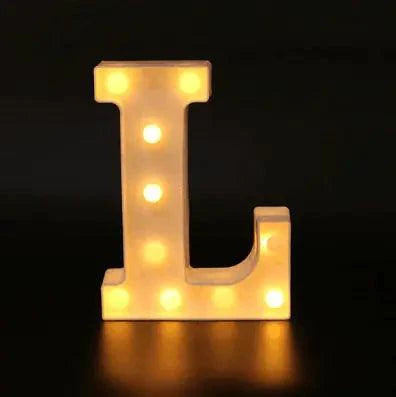 Mandotos luminous letter lights spelling out decorative characters on a wall, ideal for room decor or ambient lighting.