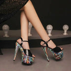 Mandotos lustrous leather stilettos with pointed toes and sleek heel, stylish footwear for formal or evening wear.