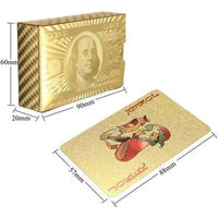 Mandotos Luxe Golden Silver Poker Cards set with gold and silver design, featuring standard playing card faces and elegant packaging.