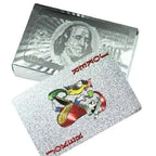 Mandotos Luxe Golden Silver Poker Cards set with elegant gold and silver designs on standard playing cards.