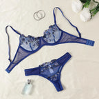 Mandotos Luxe Lingerie floral embroidery 2-piece set featuring delicate lace and elegant design for confident, alluring women.