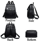Luxury embossed leather backpack by MANDOTOS featuring textured leather and sleek design, with adjustable straps and stylish accents.