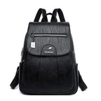 Mandotos luxury embossed leather backpack with sleek design, sturdy handle, and adjustable straps for stylish everyday use.