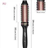 Mandotos 2-in-1 hair curler and straightener comb, black and pink styling tool with adjustable temperature controls.