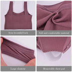 Mandotos breathable sports bra for women, seamless yoga top with shockproof, push-up design, ideal for gym and workout activities.