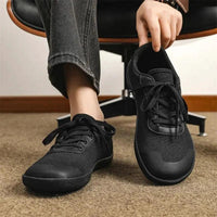 Mandotos men's breathable wide toe mesh running shoes with lightweight responsive sole, designed for comfort and support.