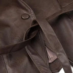 Mandotos casual long sleeve polyester coat in classic brown, loose fit women’s outerwear with a relaxed style.