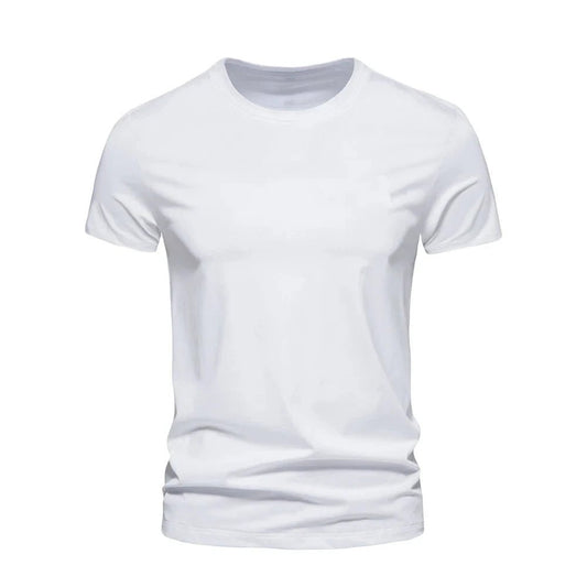 Set of five Mandotos cotton T-shirts with short sleeves, O-neck, casual, oversize fit for men and women, in various colors.