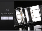 Men's automatic buckle leather belt by MANDOTOS featuring a leopard sports car design, stylish accessory for casual or formal wear.