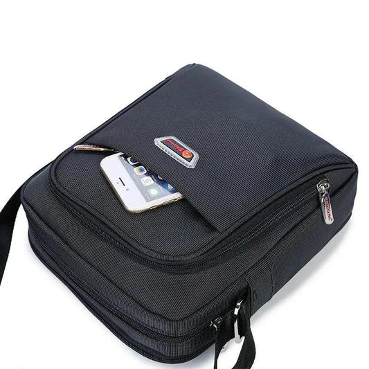 Mandotos men's Oxford cloth shoulder bag, stylish messenger bag with multiple compartments and a sleek business bag design.