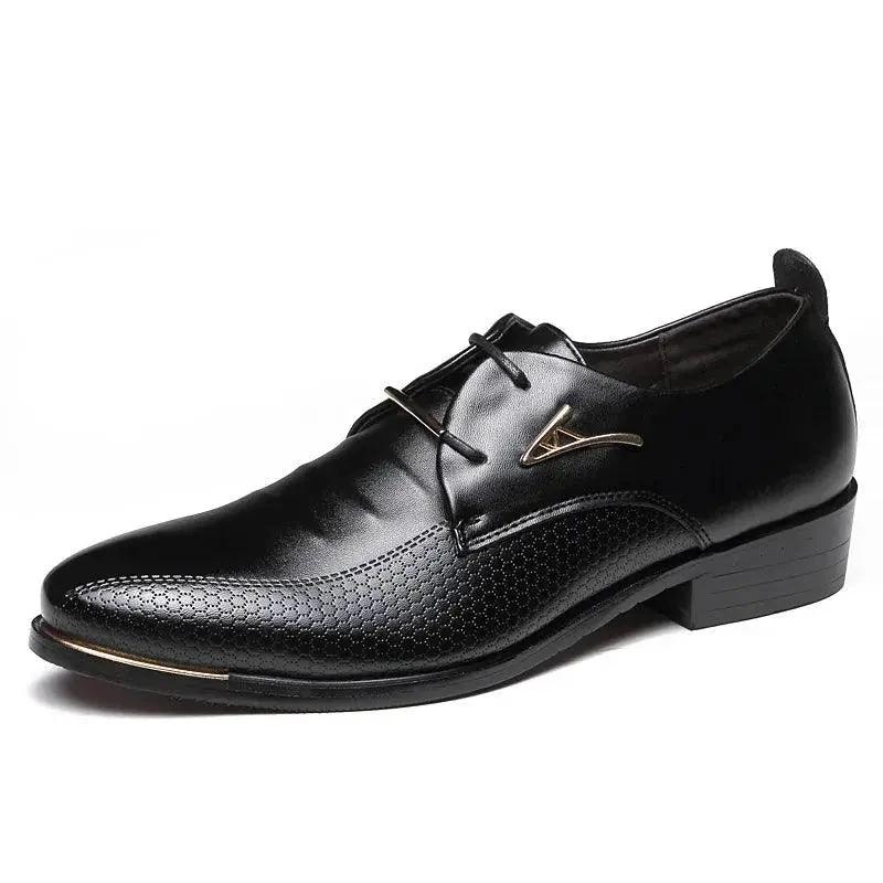 Men's casual leather shoes by MANDOTOS, featuring classic design with brown leather finish and comfortable slip-on style.
