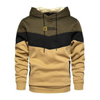 Men's casual sports panel hooded pullover sweatshirt by MANDOTOS, featuring a comfortable fit and stylish design.
