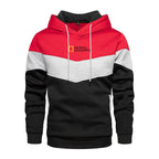 Men's casual sports panel hooded pullover sweatshirt by MANDOTOS, featuring a comfortable fit and sporty design with front panel details.