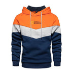Men's casual sports panel hooded pullover sweatshirt by MANDOTOS, featuring a comfortable fit and sporty design.