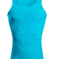 Men's MANDOTOS contour shaper vest showing a close-up of the fitted, seamless design on a male model.