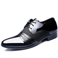 Men's formal shoes by MANDOTOS, stylish black leather dress shoes with laces, perfect for business or formal occasions.