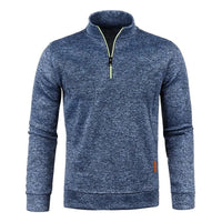 Mandotos men's half zipper turtleneck sweatshirt, cozy and stylish for fall, showing a comfortable fit and fall fashion appeal.