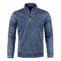 Mandotos men's half zipper turtleneck sweatshirt, cozy and stylish for fall, showing a comfortable fit and fall fashion appeal.