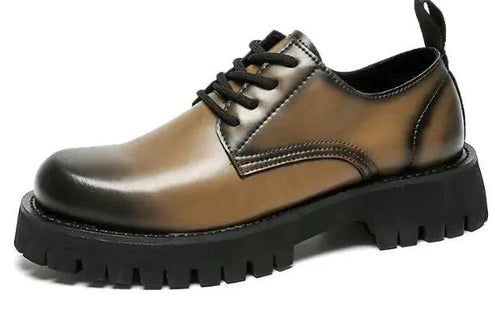 Men's leather Martin shoes with thick cushioned sole by MANDOTOS, featuring stylish design and durable craftsmanship.