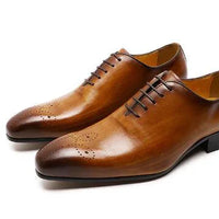 Men's black leather Oxford shoes by MANDOTOS, featuring classic lace-up design and polished finish.