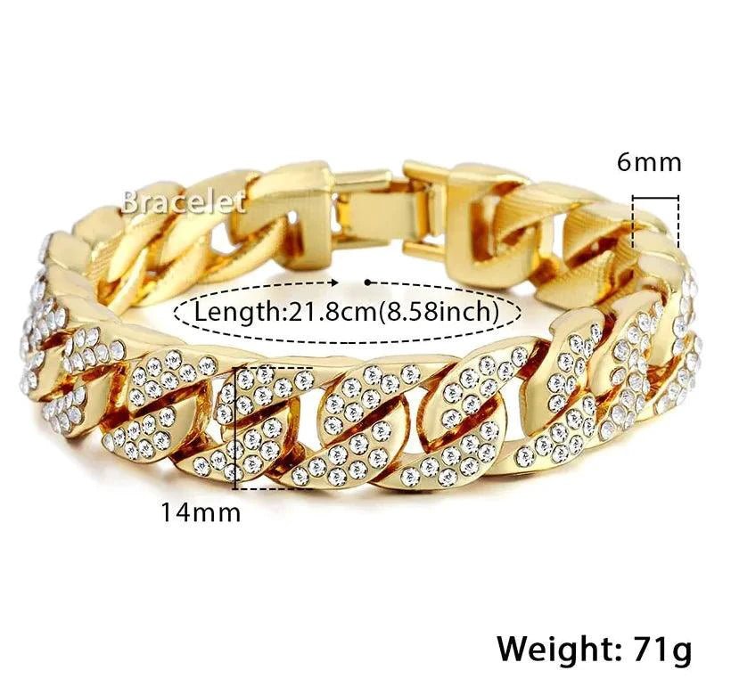 Men's luxe gold chain bracelet by MANDOTOS featuring a sleek, polished design and sturdy clasp on a neutral background.