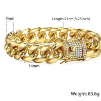 Men's luxe gold chain bracelet by MANDOTOS featuring a polished, stylish design with interlinked gold links.