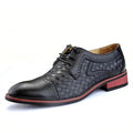 Men's pointed leather dress shoes by MANDOTOS, featuring Korean style fashion, stylish and sleek footwear for formal occasions.