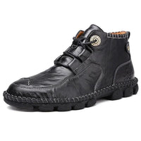 Men's stylish ankle boots by MANDOTOS featuring sleek leather design and modern lace-up closure.