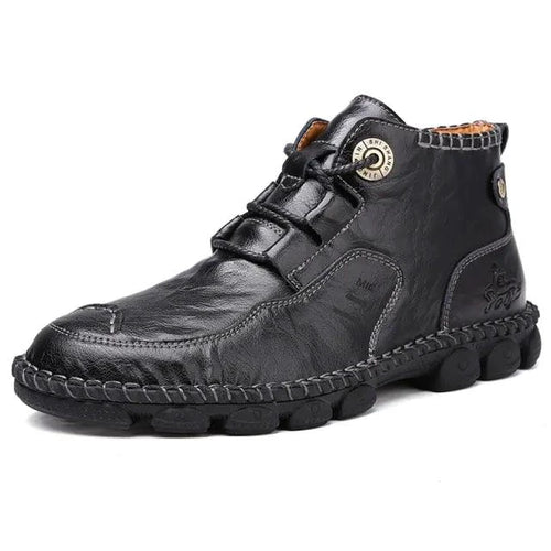 Men's stylish ankle boots by MANDOTOS featuring sleek leather design and modern lace-up style, perfect for casual or dressy outfits.