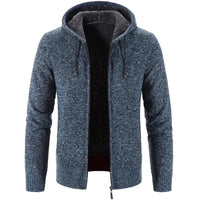 Men's stylish fleece cardigan jacket by MANDOTOS, featuring a cozy design with a button-up front and ribbed cuffs.