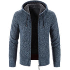 Men's stylish fleece cardigan jacket by MANDOTOS, featuring a cozy design with a button-up front and ribbed cuffs.