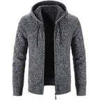 Men's stylish fleece cardigan jacket by MANDOTOS, featuring a cozy knit design and a modern fit, suitable for casual wear.