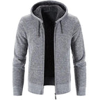 Men's stylish fleece cardigan jacket by MANDOTOS, featuring a cozy knit design, front buttons, and a versatile casual look.