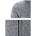 Men's stylish fleece cardigan jacket by MANDOTOS featuring a cozy fit, front pockets, and a modern design.