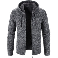 Men's stylish fleece cardigan jacket by MANDOTOS, featuring a cozy knit design, button closure, and casual fit.