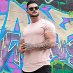Mandotos men's summer muscle T-shirt for gym workouts, sleeveless athletic top with breathable fabric and sporty fit.