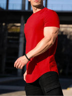 Men's summer muscle T-shirt by MANDOTOS, designed for gym workouts, featuring a sleeveless fit and breathable fabric.