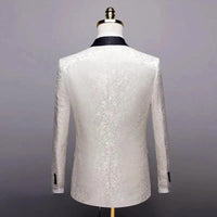 Men's wedding suit set by MANDOTOS, formal dress suit with jacket, trousers, and tie, perfect for wedding ceremonies and formal events.
